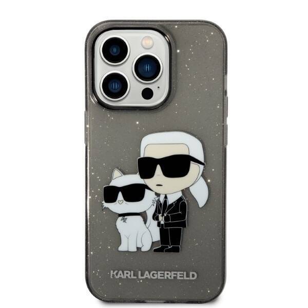 KARL LAGERFELD KLHCP14LHNKCTGK IPHONE 14 PRO 6.1 "BLACK/BLACK HARDCASE GLITTER KARL & CHOUPETTE