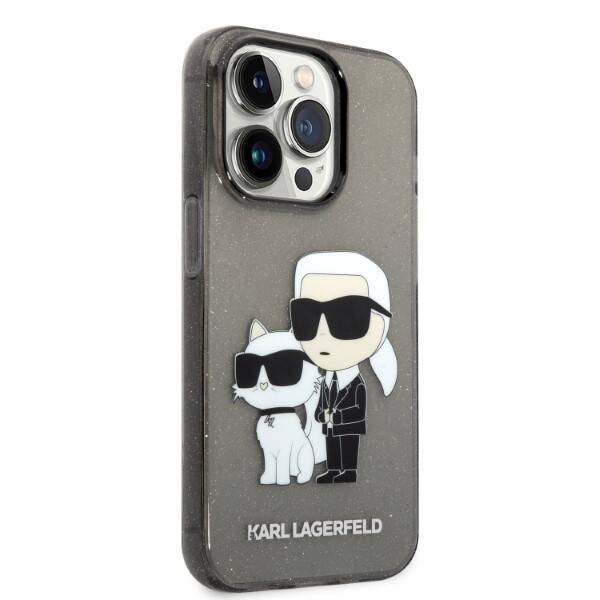 KARL LAGERFELD KLHCP14LHNKCTGK IPHONE 14 PRO 6.1 "BLACK/BLACK HARDCASE GLITTER KARL & CHOUPETTE