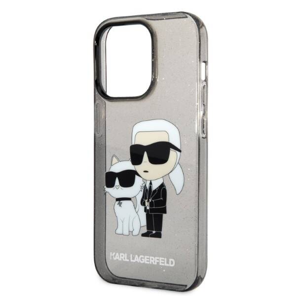 KARL LAGERFELD KLHCP14LHNKCTGK IPHONE 14 PRO 6.1 "BLACK/BLACK HARDCASE GLITTER KARL & CHOUPETTE