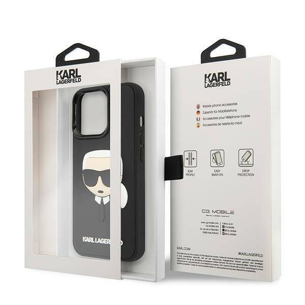 KARL LAGERFELD KLHCP14LKH3DBK IPHONE 14 PRO 6.1 "BLACK/BLACK HARDCASE 3D RUBBER KARL`S HEAD