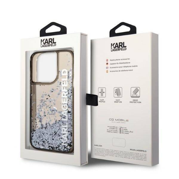 KARL LAGERFELD KLHCP14LLCKVK IPHONE 14 PRO 6.1 "BLACK/BLACK HARDCASE LIQUID GLITTER ELONG