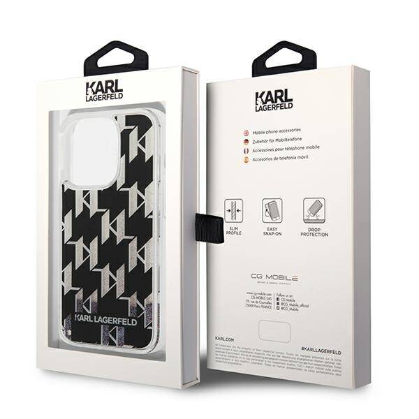 KARL LAGERFELD KLHCP14LLMNMK IPHONE 14 PRO 6.1 "HARDCASE BLACK/BLACK LIQUID GLITTER MONOGRAM