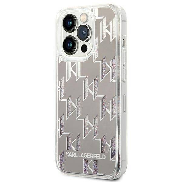 KARL LAGERFELD KLHCP14LLMNMS IPHONE 14 PRO 6.1 "HARDCASE SILVER/SILVER LIQUID GLITTER MONOGRAM