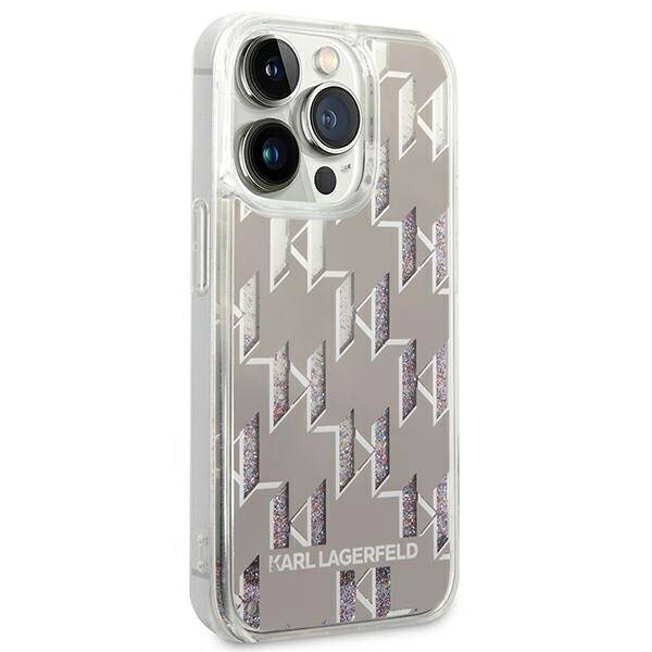 KARL LAGERFELD KLHCP14LLMNMS IPHONE 14 PRO 6.1 "HARDCASE SILVER/SILVER LIQUID GLITTER MONOGRAM