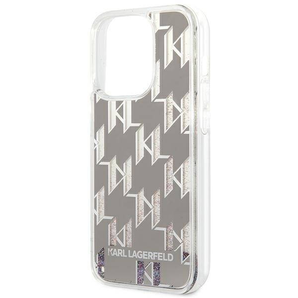 KARL LAGERFELD KLHCP14LLMNMS IPHONE 14 PRO 6.1 "HARDCASE SILVER/SILVER LIQUID GLITTER MONOGRAM