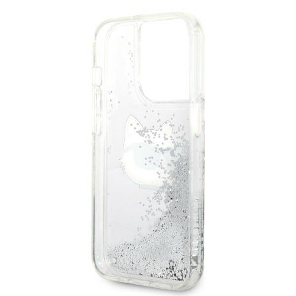 KARL LAGERFELD KLHCP14LLNCHCS IPHONE 14 PRO 6.1 "SREBRRY/SILVER HARDCASE GLITTER CHOUPETTE HEAD