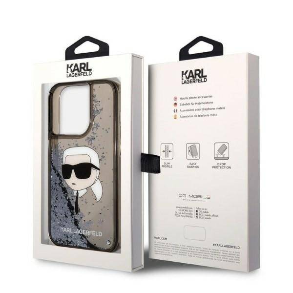 KARL LAGERFELD KLHCP14LLNKHCK IPHONE 14 PRO 6.1 "BLACK/BLACK HARDCASE GLITTER KARL HEAD