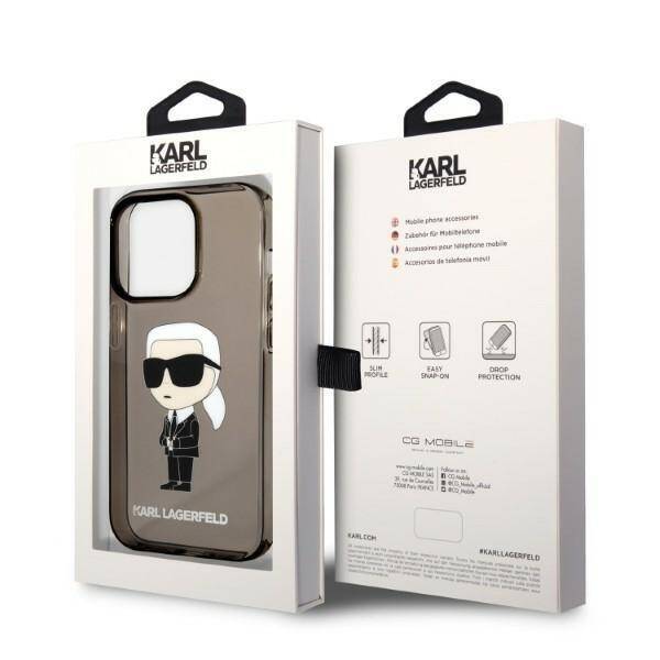 KARL LAGERFELD KLHCP14LNIKTCK IPHONE 14 PRO 6.1 "BLACK/BLACK HARDCASE IKONIK KARL LAGERFELD