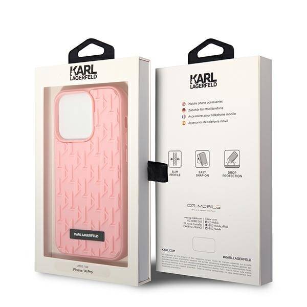 KARL LAGERFELD KLHCP14LRUPKLPP IPHONE 14 PRO 6.1 "HARDCASE PINK/PINK 3D MONOGRAM