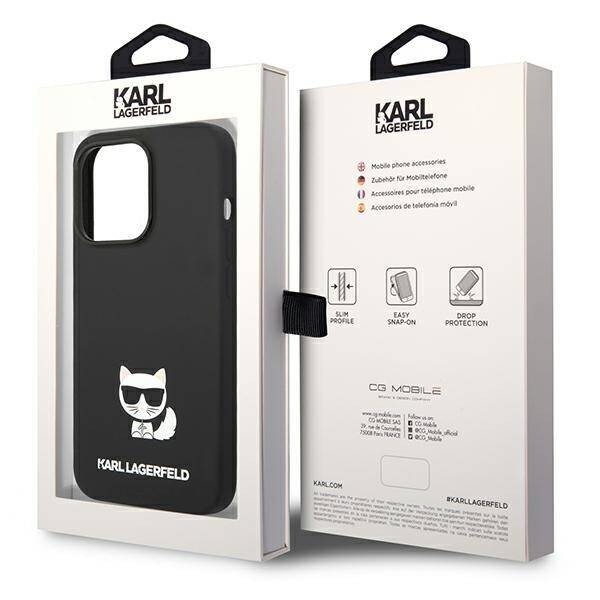 KARL LAGERFELD KLHCP14LSLCTBK IPHONE 14 PRO 6.1 "HARDCASE CZARNY/BLACK SILICONE CHUPETTE BODY