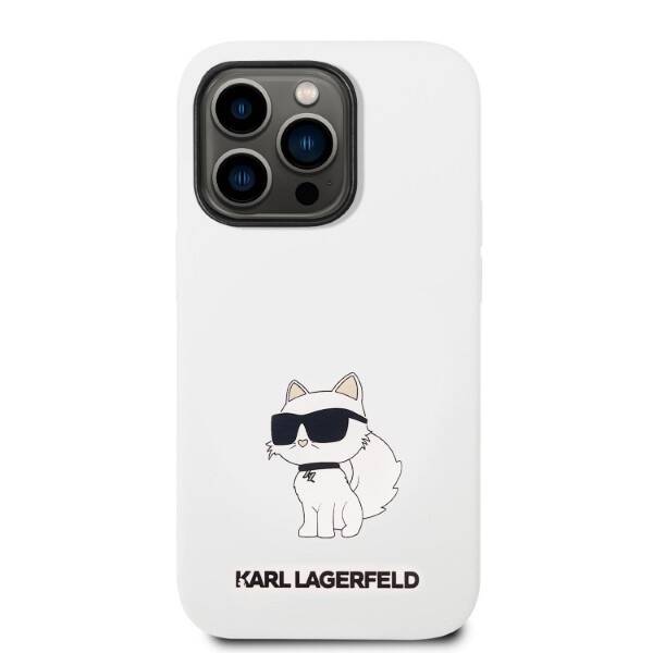 KARL LAGERFELD KLHCP14LSNCHBCH IPHONE 14 PRO 6.1 "HARDCASE WHITE/WHITE SILICONE CHUPETTE