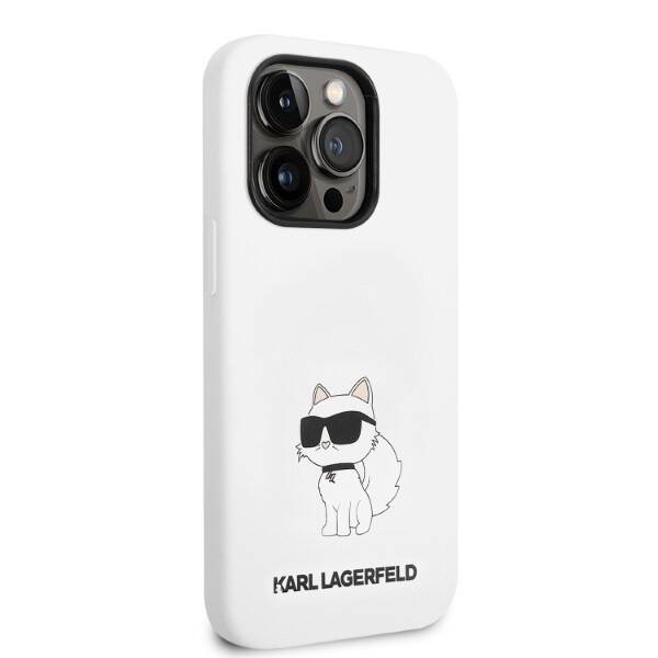 KARL LAGERFELD KLHCP14LSNCHBCH IPHONE 14 PRO 6.1 "HARDCASE WHITE/WHITE SILICONE CHUPETTE