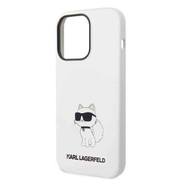 KARL LAGERFELD KLHCP14LSNCHBCH IPHONE 14 PRO 6.1 "HARDCASE WHITE/WHITE SILICONE CHUPETTE