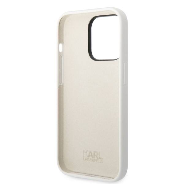 KARL LAGERFELD KLHCP14LSNCHBCH IPHONE 14 PRO 6.1 "HARDCASE WHITE/WHITE SILICONE CHUPETTE