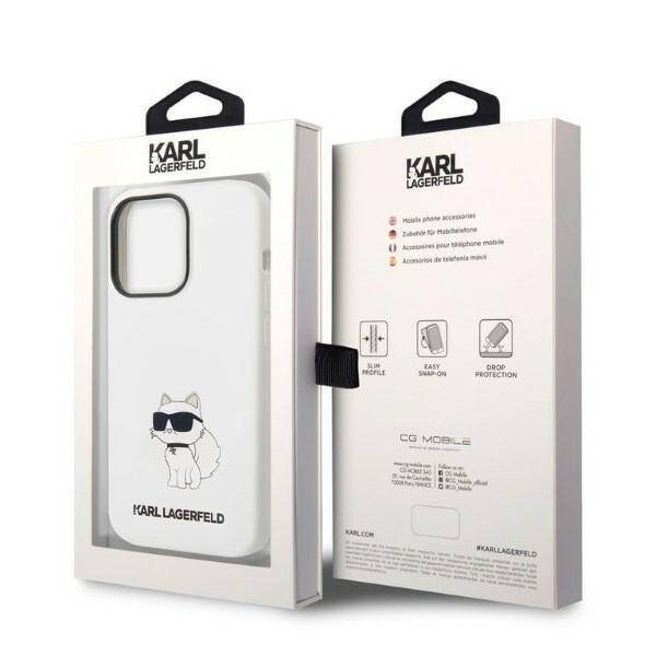 KARL LAGERFELD KLHCP14LSNCHBCH IPHONE 14 PRO 6.1 "HARDCASE WHITE/WHITE SILICONE CHUPETTE