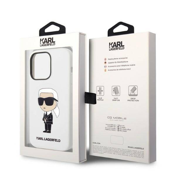 KARL LAGERFELD KLHCP14LSNIKBCH IPHONE 14 PRO 6.1 "HARDCASE WHITE/WHITE SILICONE ICONIK