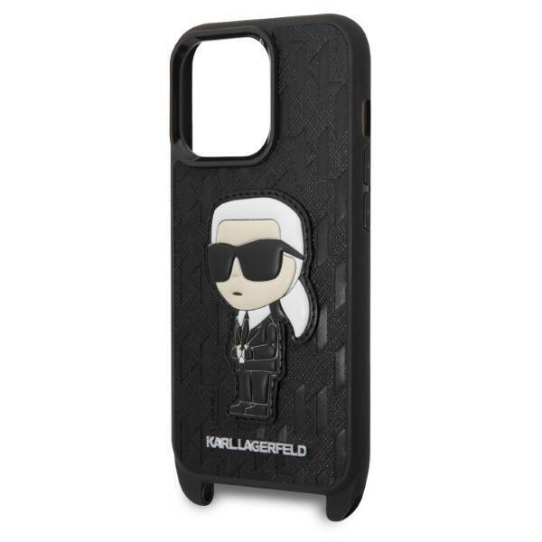 KARL LAGERFELD KLHCP14LSTKMK IPHONE 14 PRO 6.1 "BLACK/BLACK HARDCASE MONOGRAM IKONIK PATCH