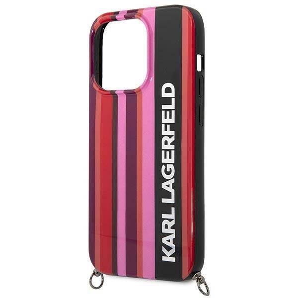 KARL LAGERFELD KLHCP14LSTSTP IPHONE 14 PRO 6.1 "HARDCASE PINK/PINK COLOR STRIPES STRAP