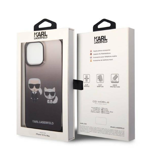 KARL LAGERFELD KLHCP14LTGKCK IPHONE 14 PRO 6.1 "HARDCASE CZARNY/BLACK GRADIENT IKONIK KARL & CHUPETTE