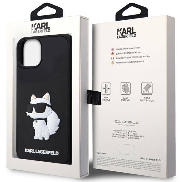 KARL LAGERFELD KLHCP14M3DRKHNK IPHONE 14 PLUS / 15 PLUS 6.7 "BLACK / BLACK HARDCASE RUBBER CHOUPETTE 3D