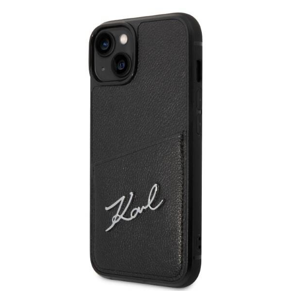 KARL LAGERFELD KLHCP14MCSSK IPHONE 14 PLUS / 15 PLUS 6.7 "HARDCASE BLACK / BLACK SIGNATURE LOGO CARDSLOT