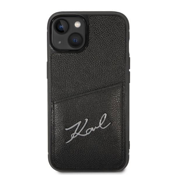 KARL LAGERFELD KLHCP14MCSSK IPHONE 14 PLUS / 15 PLUS 6.7 "HARDCASE BLACK / BLACK SIGNATURE LOGO CARDSLOT