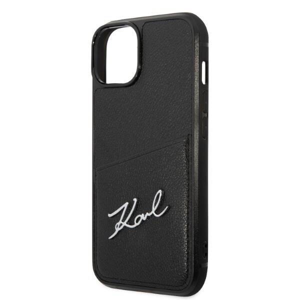 KARL LAGERFELD KLHCP14MCSSK IPHONE 14 PLUS / 15 PLUS 6.7 "HARDCASE BLACK / BLACK SIGNATURE LOGO CARDSLOT