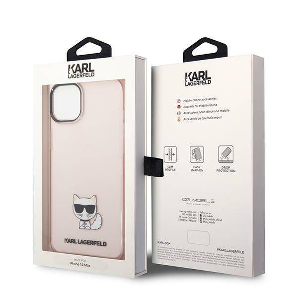 KARL LAGERFELD KLHCP14MCTRI IPHONE 14 PLUS / 15 PLUS 6.7 "HARDCASE PINK / PINK TRANSPARENT CHOUPETTE BODY