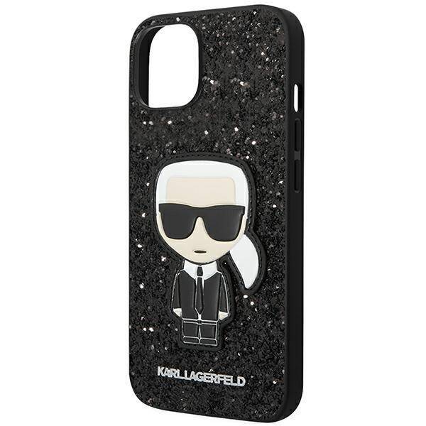 KARL LAGERFELD KLHCP14MGFKPK IPHONE 14 PLUS / 15 PLUS 6.7 "HARDCASE CZARNY / BLACK GLITTER FLAKES IKONIK