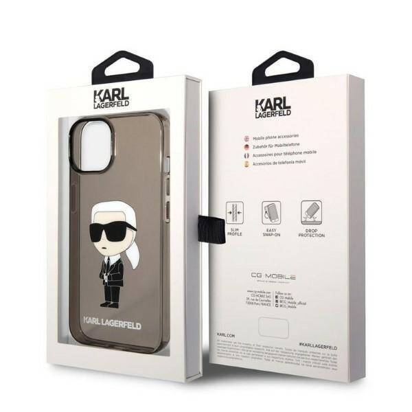 KARL LAGERFELD KLHCP14MHNIKTCK IPHONE 14 PLUS / 15 PLUS 6.7 "BLACK / BLACK HARDCASE IKONIK KARL LAGERFELD