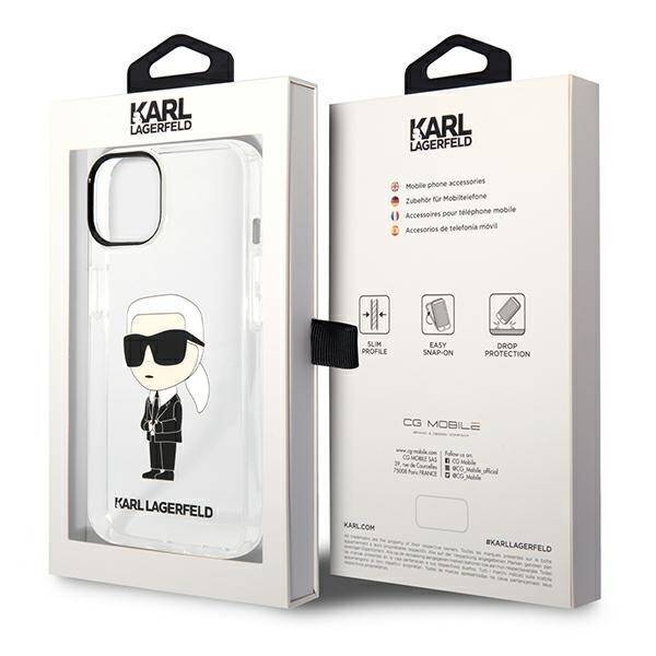 KARL LAGERFELD KLHCP14MHNIKTCT IPHONE 14 PLUS / 15 PLUS 6.7 "TRANSPARENT HARDCASE IKONIK KARL LAGERFELD