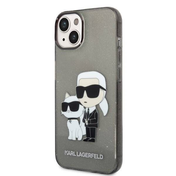 KARL LAGERFELD KLHCP14MHNKCTGK IPHONE 14 PLUS / 15 PLUS 6.7 "BLACK / BLACK HARDCASE GLITTER KARL & CHOUPETTE