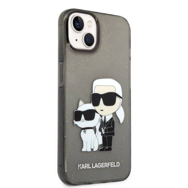 KARL LAGERFELD KLHCP14MHNKCTGK IPHONE 14 PLUS / 15 PLUS 6.7 "BLACK / BLACK HARDCASE GLITTER KARL & CHOUPETTE