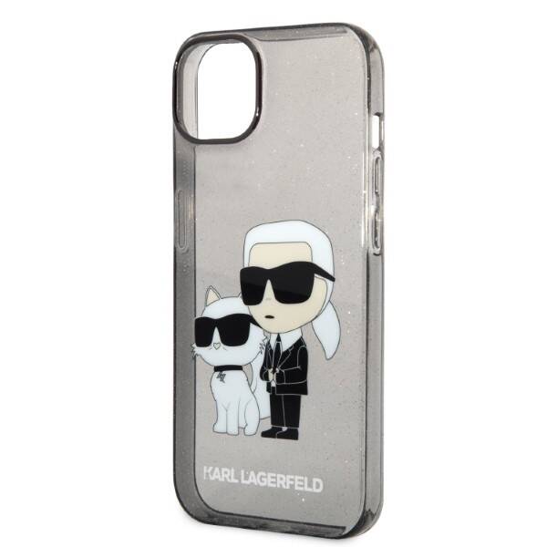 KARL LAGERFELD KLHCP14MHNKCTGK IPHONE 14 PLUS / 15 PLUS 6.7 "BLACK / BLACK HARDCASE GLITTER KARL & CHOUPETTE