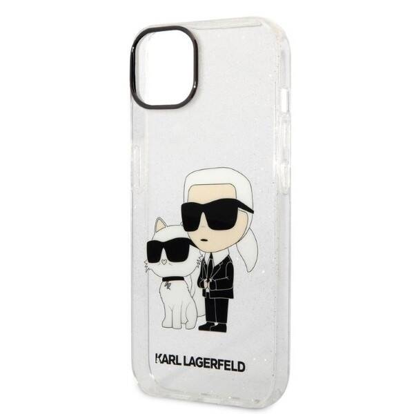 KARL LAGERFELD KLHCP14MHNKCTGT IPHONE 14 PLUS / 15 PLUS 6.7 "TRANSPARENT HARDCASE GLITER KARL & CHUPETTE