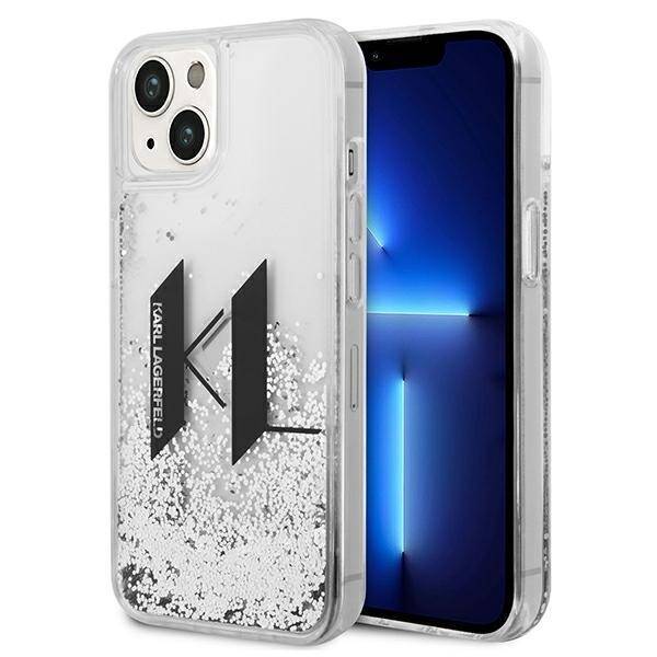 KARL LAGERFELD KLHCP14MLBKLCS IPHONE 14 PLUS / 15 PLUS 6.7 "SREBRRY / SILVER HARDCASE LIQUID GLITTER BIG KL