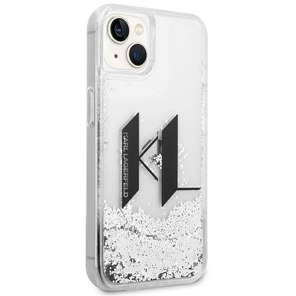 KARL LAGERFELD KLHCP14MLBKLCS IPHONE 14 PLUS / 15 PLUS 6.7 "SREBRRY / SILVER HARDCASE LIQUID GLITTER BIG KL