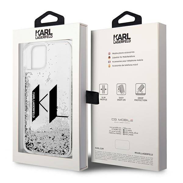 KARL LAGERFELD KLHCP14MLBKLCS IPHONE 14 PLUS / 15 PLUS 6.7 "SREBRRY / SILVER HARDCASE LIQUID GLITTER BIG KL