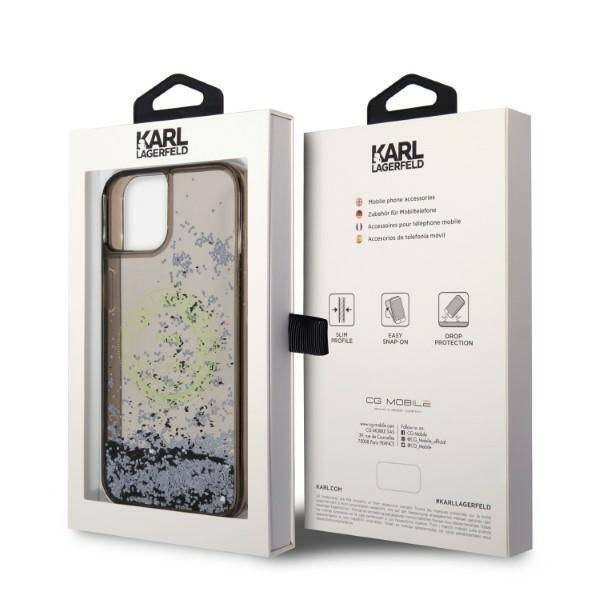 KARL LAGERFELD KLHCP14MLCRSGRK IPHONE 14 PLUS / 15 PLUS 6.7 "BLACK / BLACK HARDCASE LIQUID GLITTER RSG