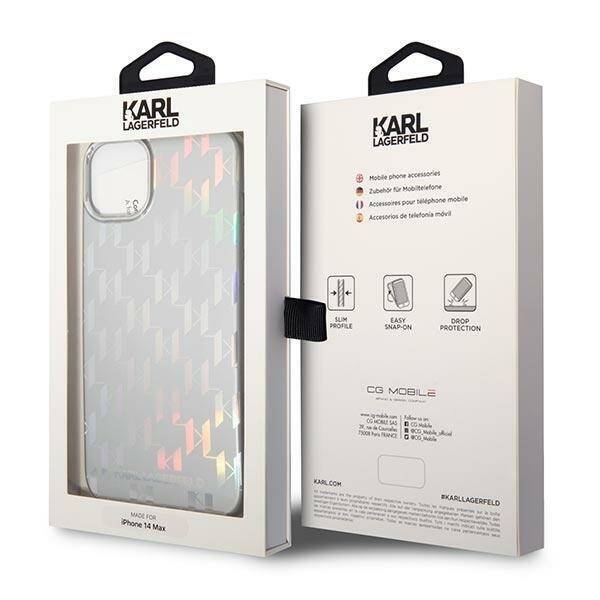 KARL LAGERFELD KLHCP14MLMMSV3 IPHONE 14 PLUS / 15 PLUS 6.7 "HARDCASE SILVER / SILVER MONOGRAM IRIDESCENT