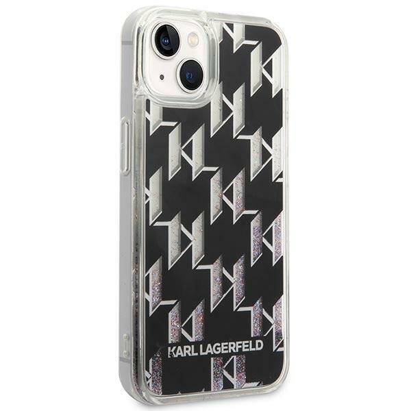 KARL LAGERFELD KLHCP14MLMNMK IPHONE 14 PLUS / 15 PLUS 6.7 "HARDCASE BLACK / BLACK LIQUID GLITTER MONOGRAM