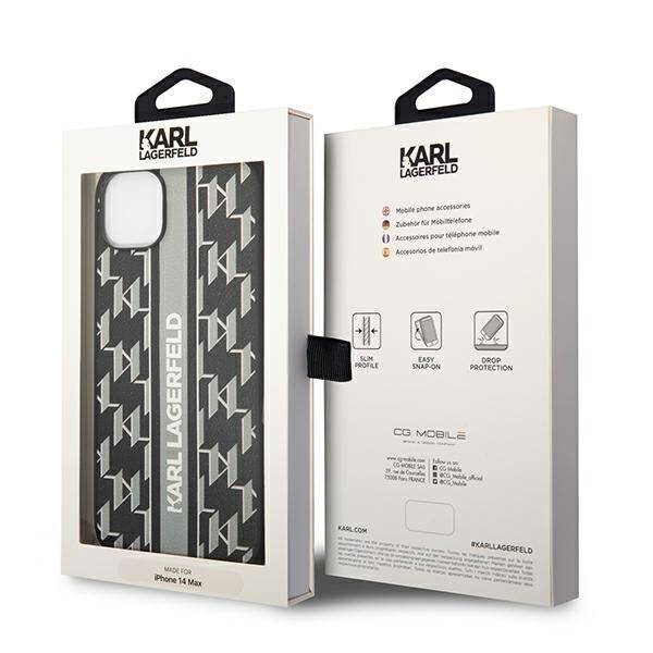 KARL LAGERFELD KLHCP14MPGKLSKG IPHONE 14 PLUS / 15 PLUS 6.7 "HARDCASE GRAY / GRAY MONOGRAM STRIPE