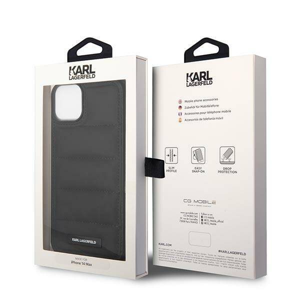 KARL LAGERFELD KLHCP14MPSQAK IPHONE 14 PLUS / 15 PLUS 6.7 "HARDCASE CZARNY / BLACK PUFFY ELONGATED LOGO