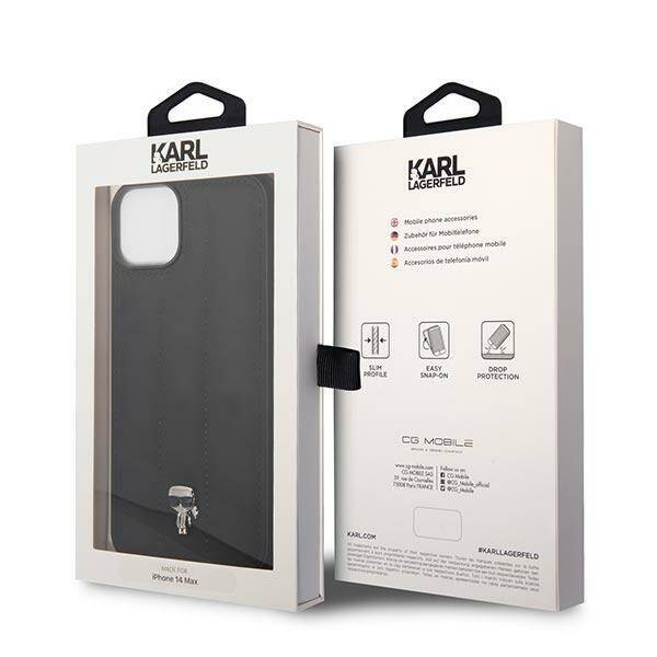 KARL LAGERFELD KLHCP14MPSQPK IPHONE 14 PLUS / 15 PLUS 6.7 "HARDCASE CZARNY / BLACK PUFFY IKONIK PIN