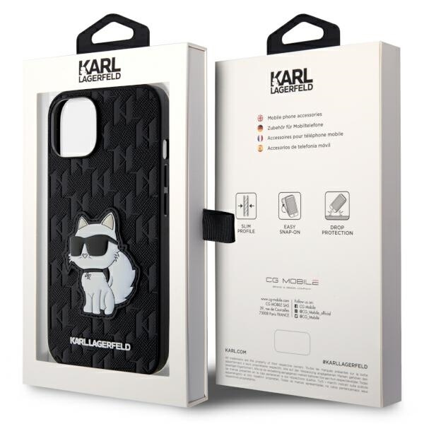 KARL LAGERFELD KLHCP14MSAKHPCK IPHONE 14 PLUS / 15 PLUS 6.7 "BLACK / BLACK SAFFIANO CHUPETTE