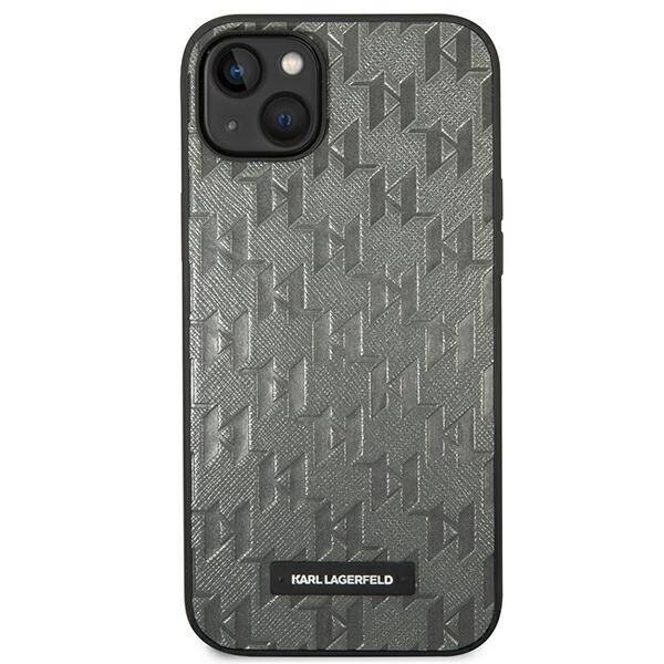 KARL LAGERFELD KLHCP14MSAKLHPG IPHONE 14 PLUS / 15 PLUS 6.7 "HARDCASE GRAY / GRAY SAFFIANO MONO METAL LOGO