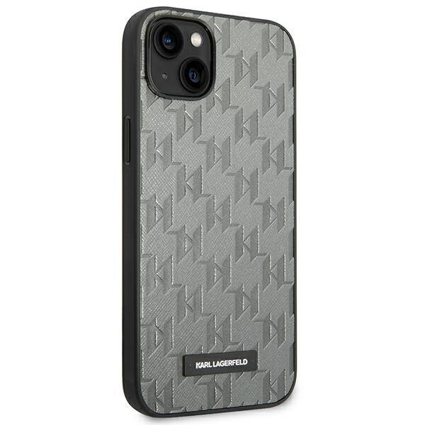 KARL LAGERFELD KLHCP14MSAKLHPG IPHONE 14 PLUS / 15 PLUS 6.7 "HARDCASE GRAY / GRAY SAFFIANO MONO METAL LOGO