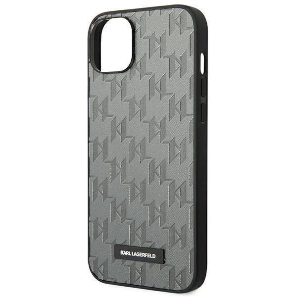 KARL LAGERFELD KLHCP14MSAKLHPG IPHONE 14 PLUS / 15 PLUS 6.7 "HARDCASE GRAY / GRAY SAFFIANO MONO METAL LOGO