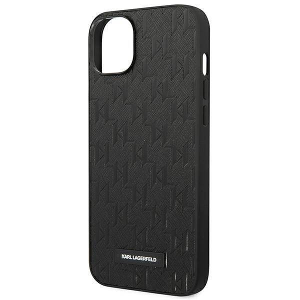 KARL LAGERFELD KLHCP14MSAKLPK IPHONE 14 PLUS / 15 PLUS 6.7 "HARDCASE CZARNY / BLACK SAFFIANO MONO METAL LOGO