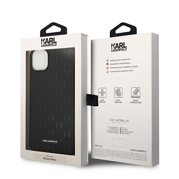 KARL LAGERFELD KLHCP14MSAKLPK IPHONE 14 PLUS / 15 PLUS 6.7 "HARDCASE CZARNY / BLACK SAFFIANO MONO METAL LOGO